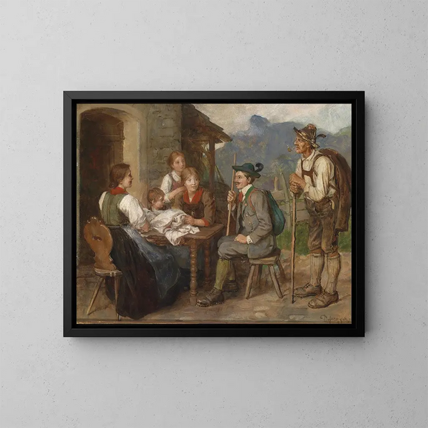 Salon tirolese - Franz von Defregger — quadro incorniciato alla parete