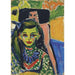 Fränzi davanti a una sedia scolpita - Ernst Ludwig Kirchner — ambientato in un interno