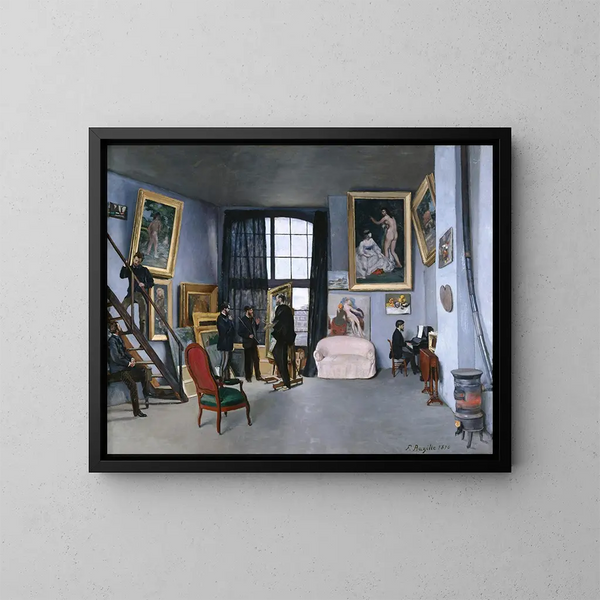 Das Studio von Bazille - Frédéric Bazille — gerahmtes Bild an der Wand