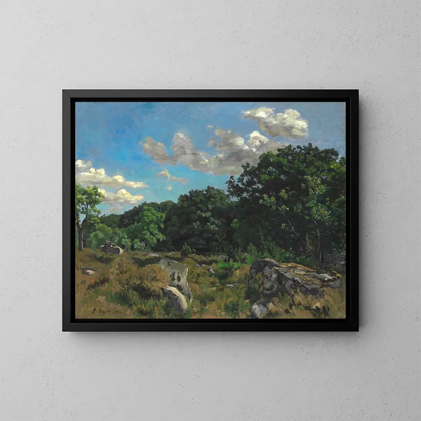 Landschaft in Chailly - Frédéric Bazille — gerahmtes Bild an der Wand