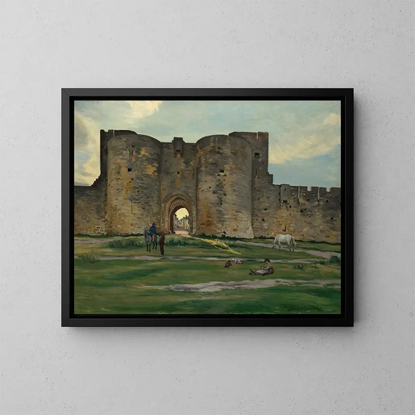 Porte de la Reine à Aigues-Mortes - Frédéric Bazille — gerahmtes Bild an der Wand
