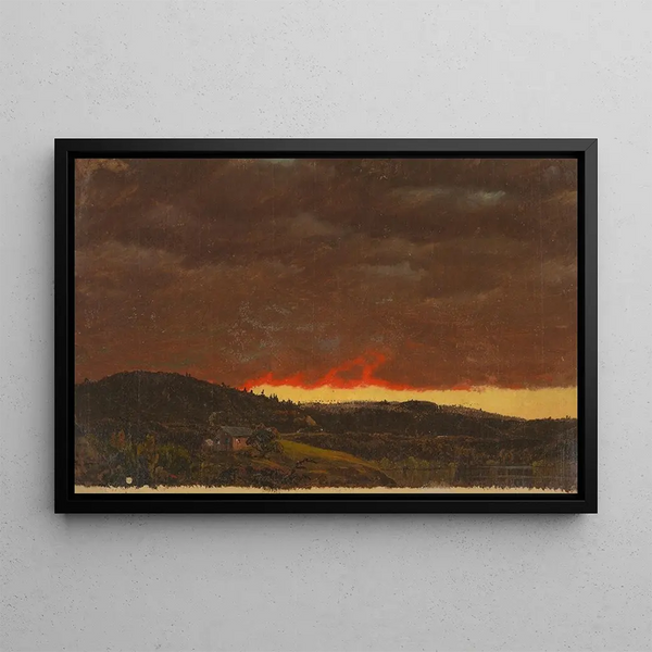 Paesaggio al tramonto - Frederic Edwin Church — quadro incorniciato alla parete