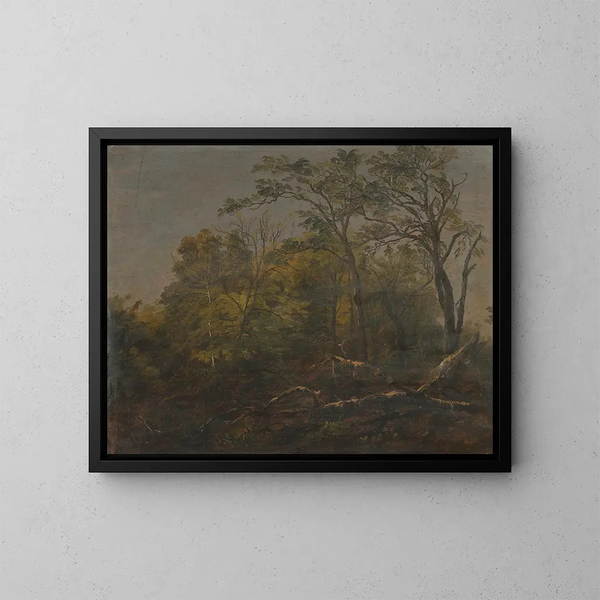 Holz des Maine-Gemäldes - Frederic Edwin Church — gerahmtes Bild an der Wand