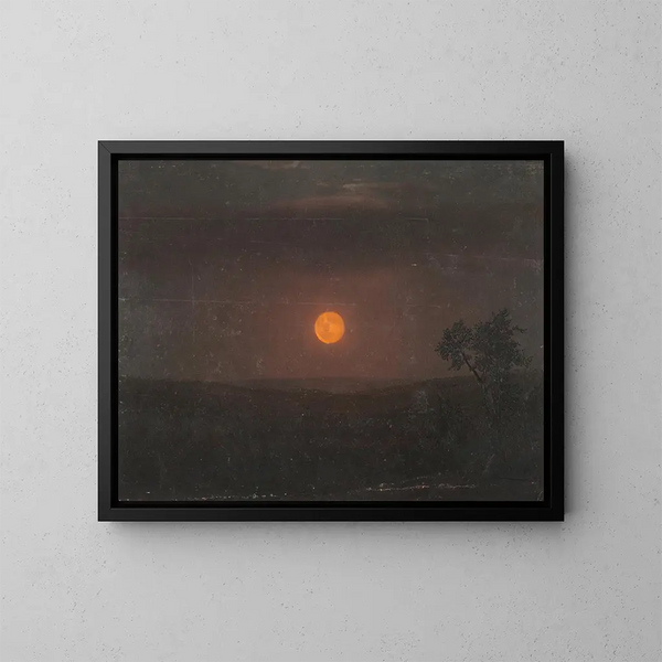 Ferme de l'église au clair de lune - Frederic Edwin Church — gerahmtes Bild an der Wand