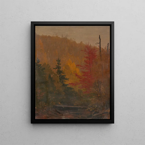 Probabilmente vicino a Katahdin in autunno - Frederic Edwin Church — quadro incorniciato alla parete