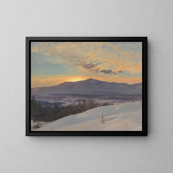 Tramonto sulla valle dell'Hudson in inverno - Frederic Edwin Church — quadro incorniciato alla parete
