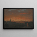 Sunset in Hudson New York - Frederic Edwin Church — framed artwork on a wall