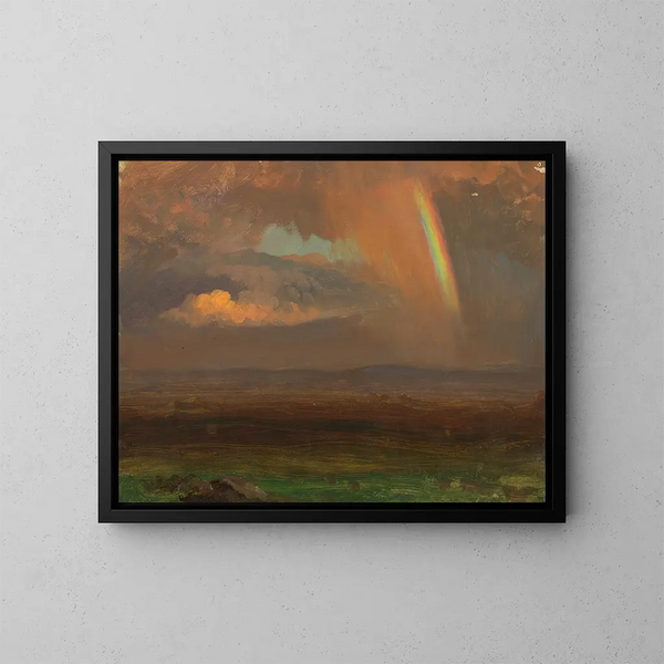 Sonnenuntergang über einer weiten Landschaft - Frederic Edwin Church — gerahmtes Bild an der Wand