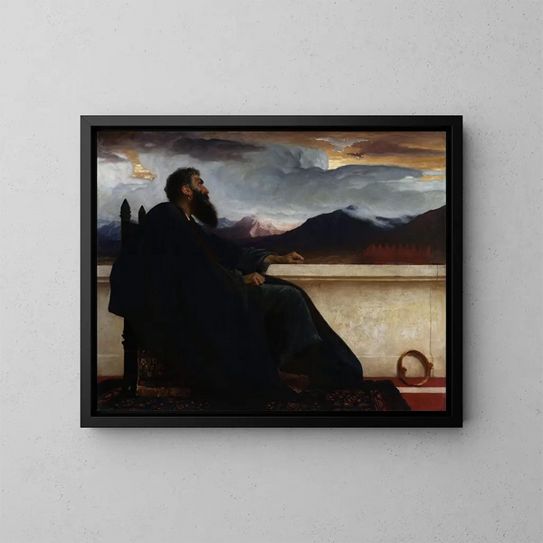 Oh si j'avais des ailes comme une colombe, alors je m'envolerais et je trouverais le repos, Psaume 55:6 - Frederic Leighton — gerahmtes Bild an der Wand