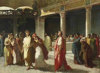 Frederic Leighton - Dramatic Scene in a Court.webp