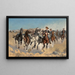 smontato, i quarti cavalieri che spostano i cavalli condotti - Frederic Remington — quadro incorniciato alla parete