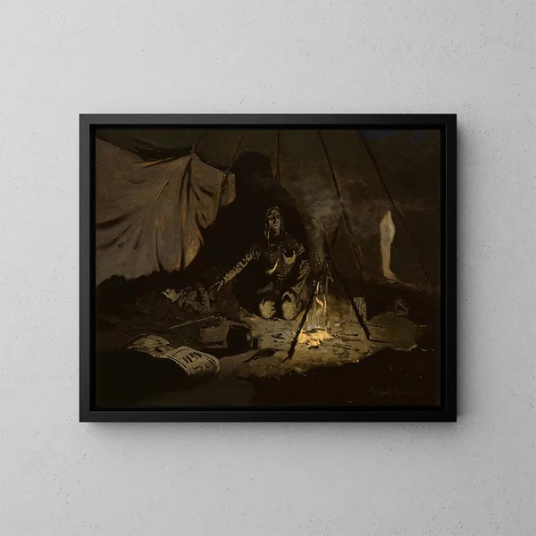 Das trockene Laub hat länger gehalten als sie - Frederic Remington — gerahmtes Bild an der Wand
