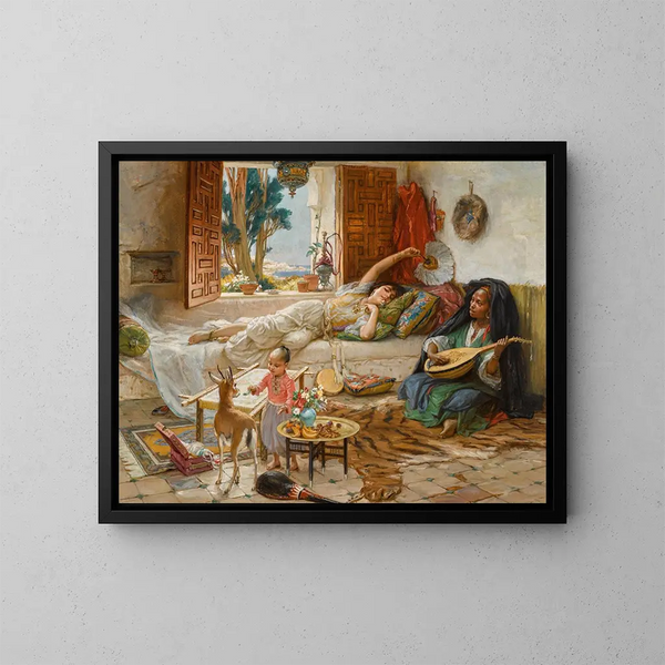 Repos de l'après-midi à Alger - Frederick Arthur Bridgman — gerahmtes Bild an der Wand