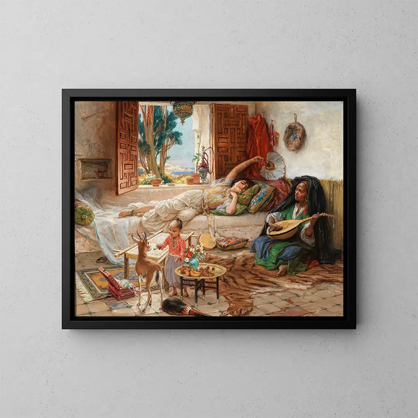 Un après-midi à Alger - Frederick Arthur Bridgman — gerahmtes Bild an der Wand