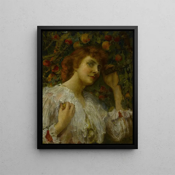Dame aux pêches - Frederick Arthur Bridgman — gerahmtes Bild an der Wand