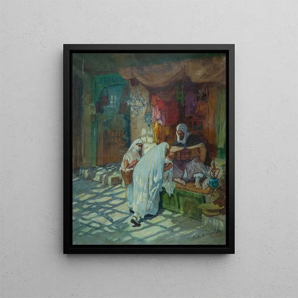 Le Bazar - Frederick Arthur Bridgman — gerahmtes Bild an der Wand