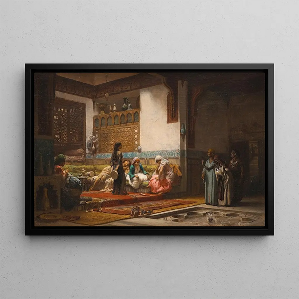 Innenraum maurisch - Frederick Arthur Bridgman — gerahmtes Bild an der Wand
