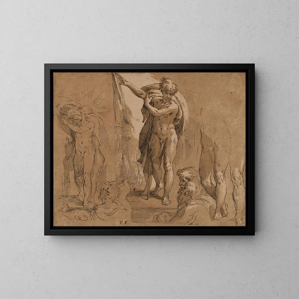 Johannes der Täufer - Frederick Bloemaert — gerahmtes Bild an der Wand