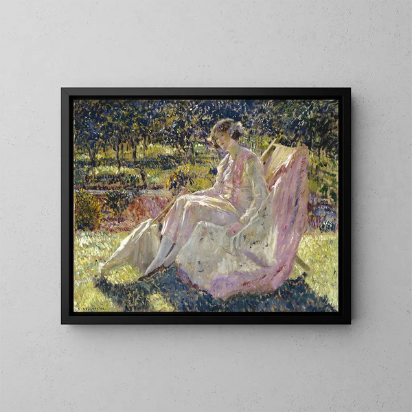 Sonnenliege - Frederick Carl Frieseke — gerahmtes Bild an der Wand