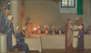 Frederick Cayley Robinson - Orphan Girls Entering the Refectory of a Hospital.webp