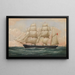 Brick painting in English Mary Evans in front of a rugged coast - Frederick J. Tudgay — framed artwork on a wall