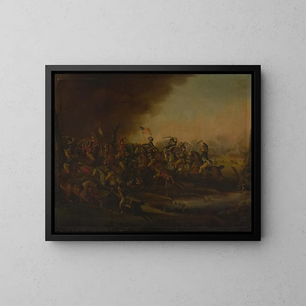 Schlacht bei Cowpens - Frederick Kemmelmeyer — gerahmtes Bild an der Wand