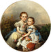 Brothers and Sisters with Straw Hat and Doll - Johann Grund — artwork view