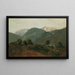 Ansicht von Scheuchenstein in Richtung Gauermannhof mit Schneeberg im Hintergrund - Friedrich August Matthias Gauermann — gerahmtes Bild an der Wand