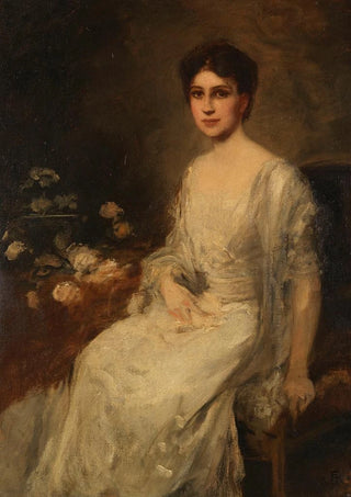 Friedrich August von Kaulbach - Sitzende Dame im weien Kleid.webp