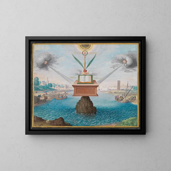 Rappresentazione emblematico dell'allegoria della costanza della fede cristiana - Friedrich Brentel — quadro incorniciato alla parete
