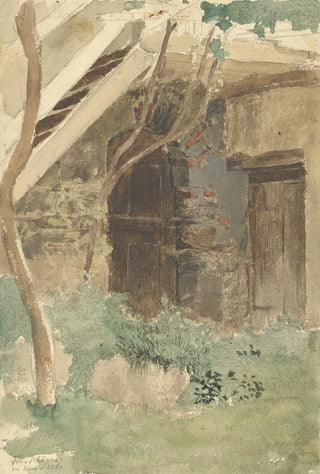Friedrich Eduard Meyerheim - A Wooden Door of a Farm Building near Merano.webp