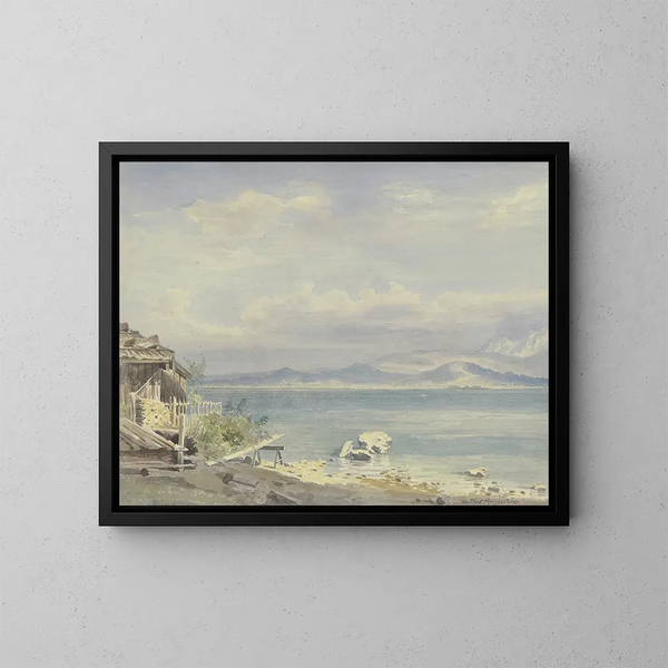 Frau am Chiemsee - Friedrich Ernst Morgenstern — gerahmtes Bild an der Wand