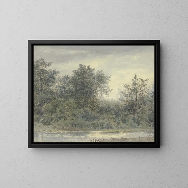 Holz am Wasserufer - Friedrich Ernst Morgenstern — gerahmtes Bild an der Wand