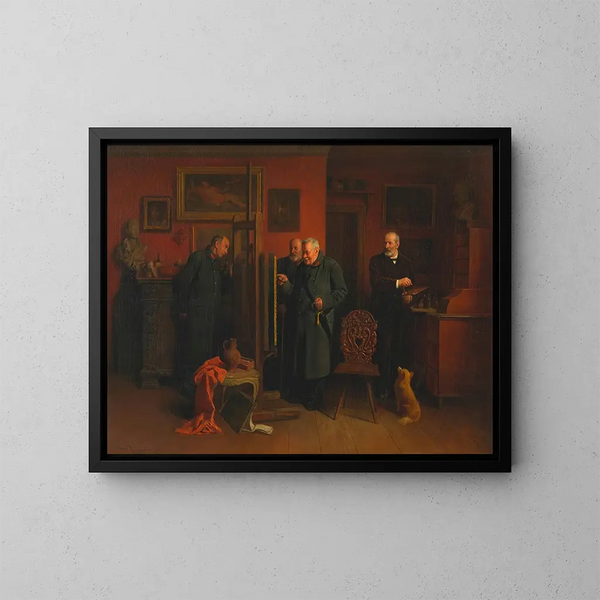 Il pittore Friedländer nel suo studio - Friedrich Friedländer — quadro incorniciato alla parete