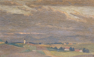 Friedrich Hasslwander - Abendlandschaft Mit Kirchturm.webp