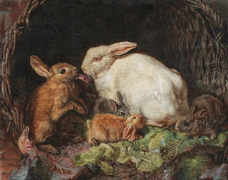 Friedrich Heimerdinger - A Family of Hares.webp