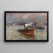 Zeit drohender im Hamburger Hafen - Friedrich Kallmorgen — gerahmtes Bild an der Wand