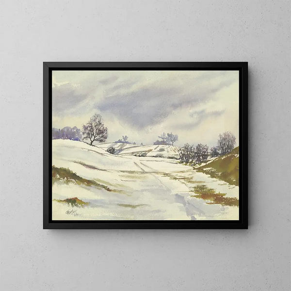 Winterlandschaft - Friedrich Mook — gerahmtes Bild an der Wand