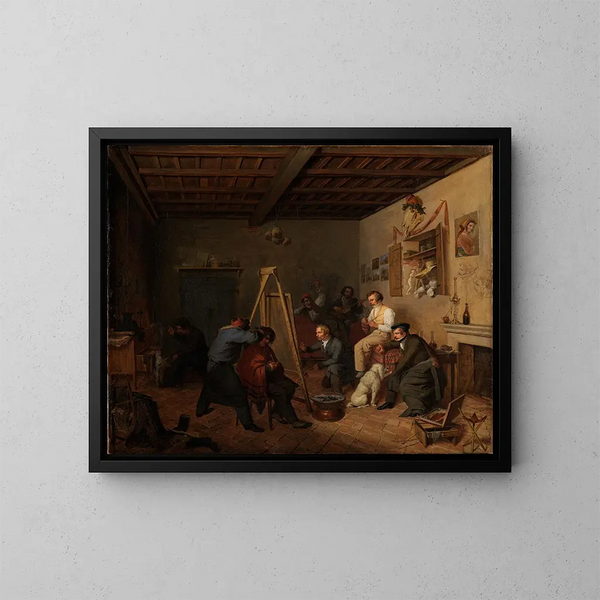 L'atelier de l'artiste à Rome - Friedrich Mosbrugger — quadro incorniciato alla parete