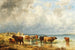 Herd of Cattle near a Lake - Friedrich Voltz — artwork view