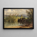 Pontoon in the Reeds - Friedrich Voltz — framed artwork on a wall