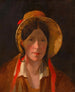 Antonie Amerling mit florentinem Hut, Ehefrau des Künstlers - Friedrich von Amerling — Ansicht des Kunstwerks