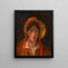 Antonie Amerling mit florentinem Hut, Ehefrau des Künstlers - Friedrich von Amerling — gerahmtes Bild an der Wand