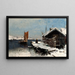 Winterlandschaftsszene - Frithjof Smith-Hald — gerahmtes Bild an der Wand