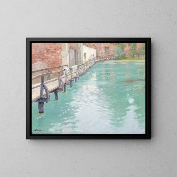 Die Mühlen in Montreuil-sur-Mer, Normandie - Frits Thaulow — gerahmtes Bild an der Wand