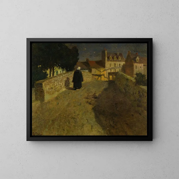 Vers le Pont Lovignon, Pont Fleuri à Quimperlé - Frits Thaulow — gerahmtes Bild an der Wand