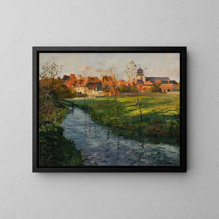Frits Thaulow - Village by a Stream.webp