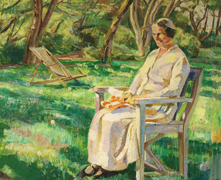 Fritz Syberg - Sommereftermiddag Marie i haven.webp