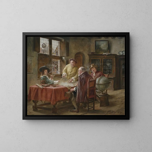 Holländischer Händler, die ihre nächste Tour planen - Fritz Wagner — gerahmtes Bild an der Wand