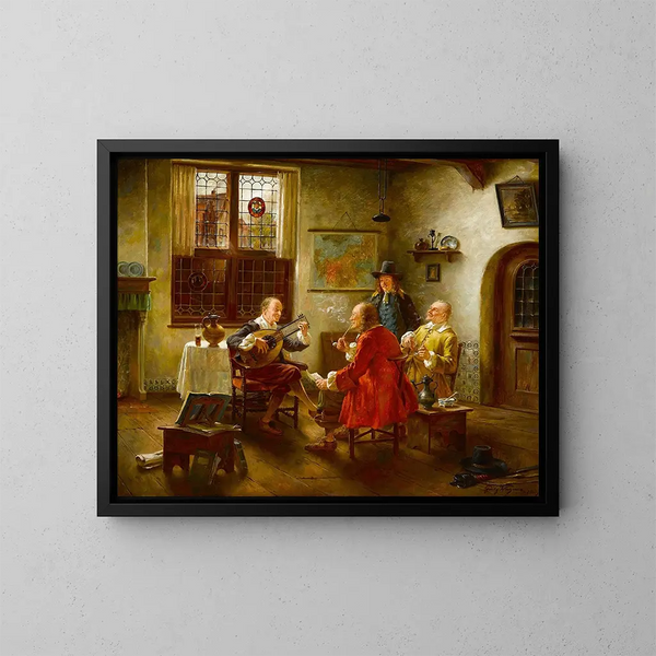 Die Musikstunde - Fritz Wagner — gerahmtes Bild an der Wand